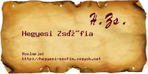 Hegyesi Zsófia névjegykártya