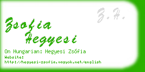 zsofia hegyesi business card