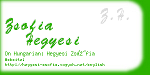 zsofia hegyesi business card